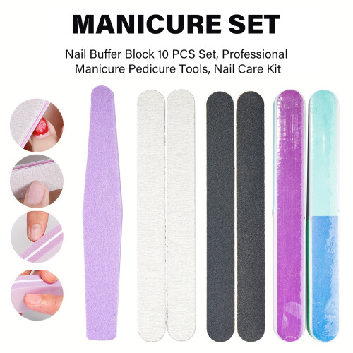 19 Pieces Nail Files Nail Buffer Block Nail Care Tool Sponge 1