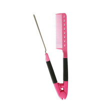 V Shape Hair Straightener Comb Hairdressing for-Pink