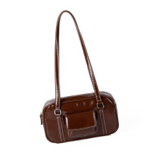 Women Shoulder Bag Korean Styles Armpit Bag PU-mud color