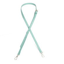 PU Leather Replacement Belt Shoulder-lake blue silver buckle