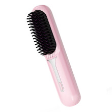 Travel Friendly Cordless Hair Straightener Brush-Pink