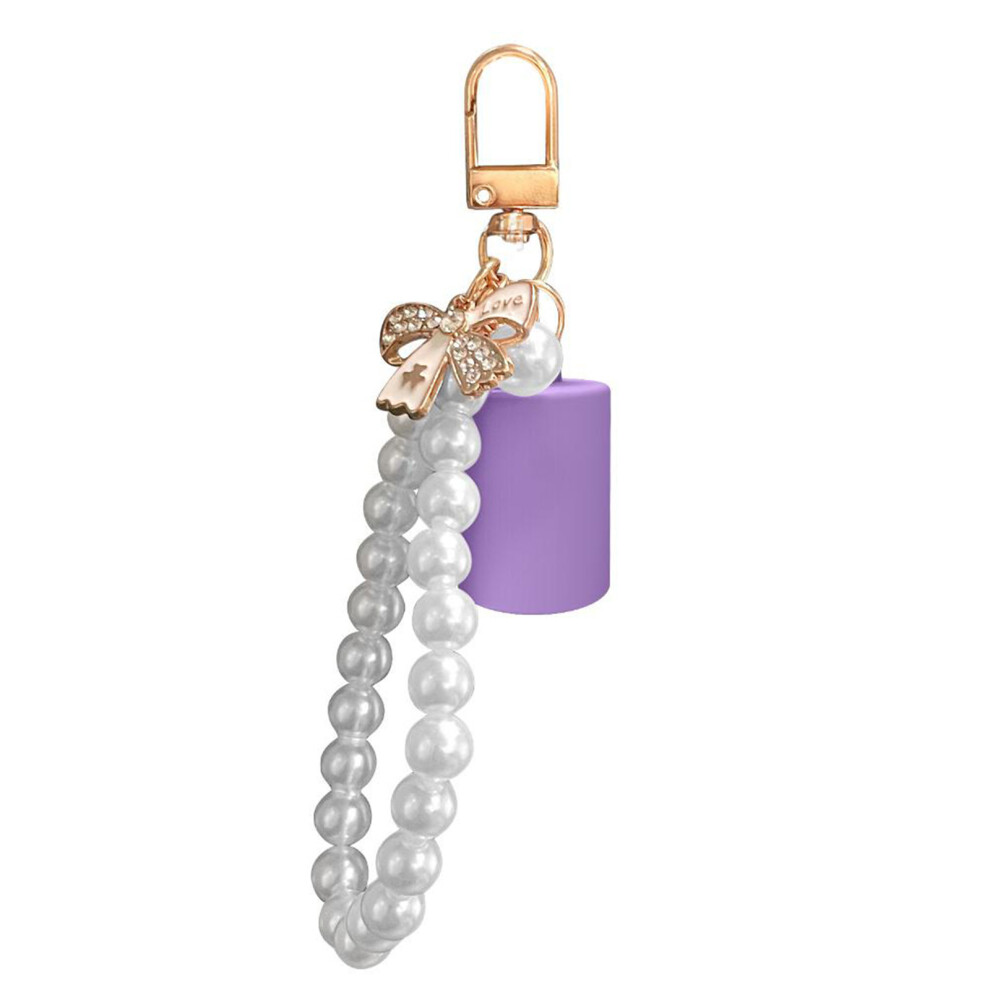 Lip Balm Keychain Cover Portable Clip Mechanism Quick-Purple