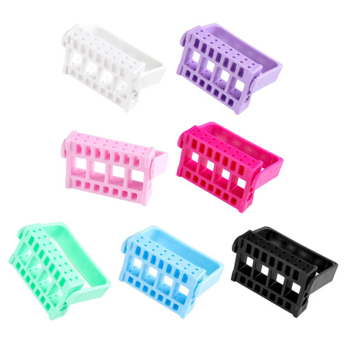Plastic Nail Drill Bit Holder with Non Slip Base for Salon-Blue 1