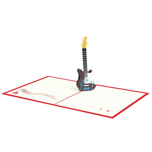 Musikerpresenter 3D-kort, 1 styck 3D Pop-Up gitarr adventskalender gitarr, gitarr