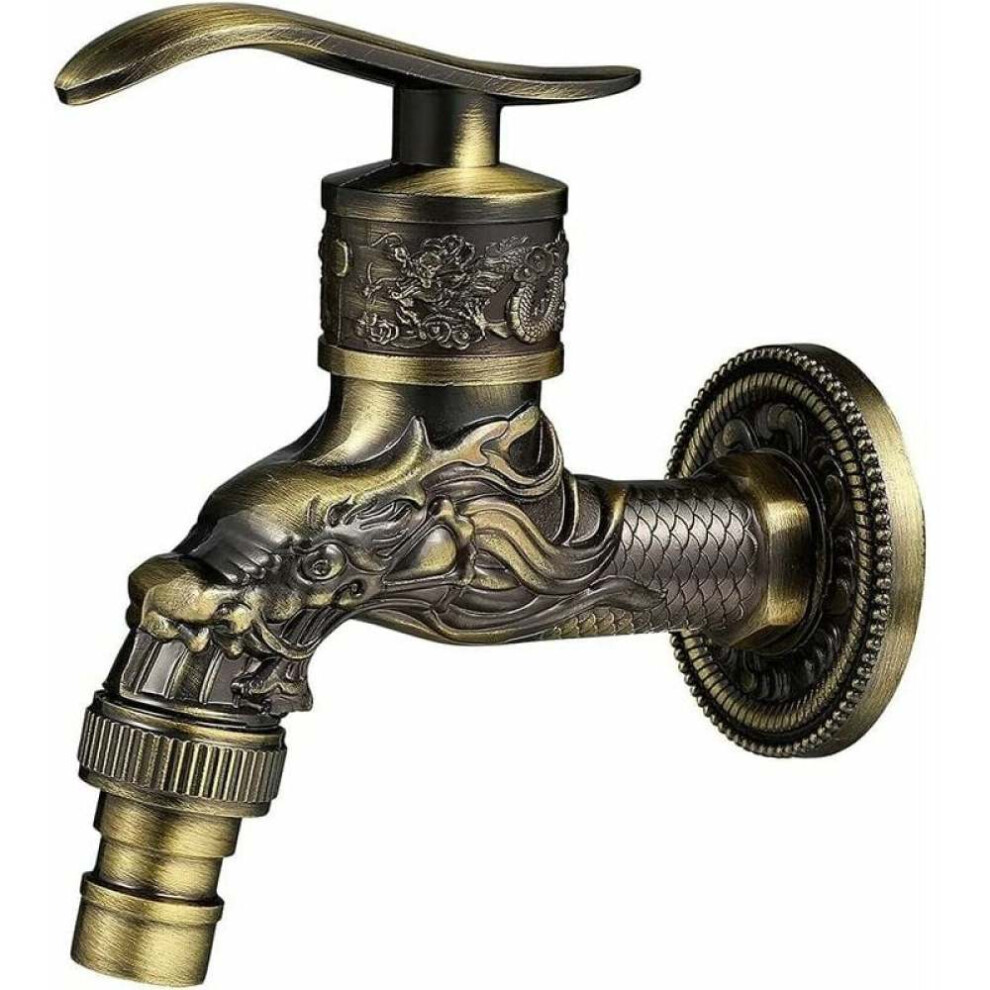 Kitchen Sink Wall Mount Faucet, Easy Operation Single Handle Water Tap, Solid Brass Body Vintage Style Fixture With Antique And Texture Finish, Leak P 9061222337160