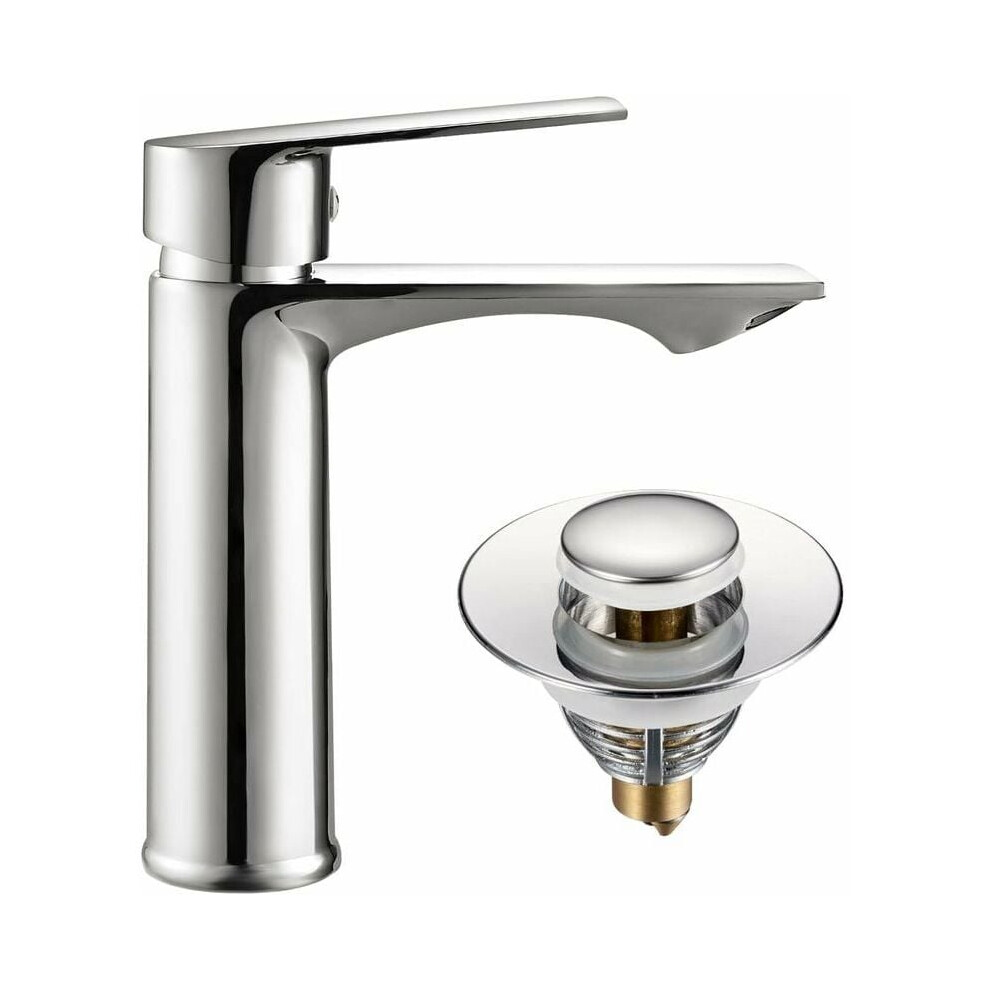 Vessel Sink Faucet, Solid Brass Material Tall Bathroom Faucet Single Handle With Drip-Free Valve And Ceramic Disc Cartridge For Most Single Hole Bathr 9466005069397