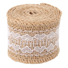 Elegantes Jute-Spitzenband, Hochzeitsdekoration mit unverwechselbarem Spitzenbesatz und gewisser Elastizität, ideal für Flaschendekoration oder