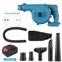 Powerful Air Blower With Dual Function, 21V Cordless Leaf Blower And Vacuum Machine For Efficient Garden Maintenance Featuring Low Voltage Protection