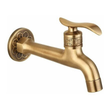 Antique Brass Faucet, Wall Mounted Cold Water Tap Vintage Style Single Handle Control For Kitchen Or Bathroom