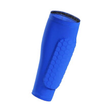 Soccer Shin Guards Calf Compression Sleeve With Honeycomb Pads For Boys Blue Size L