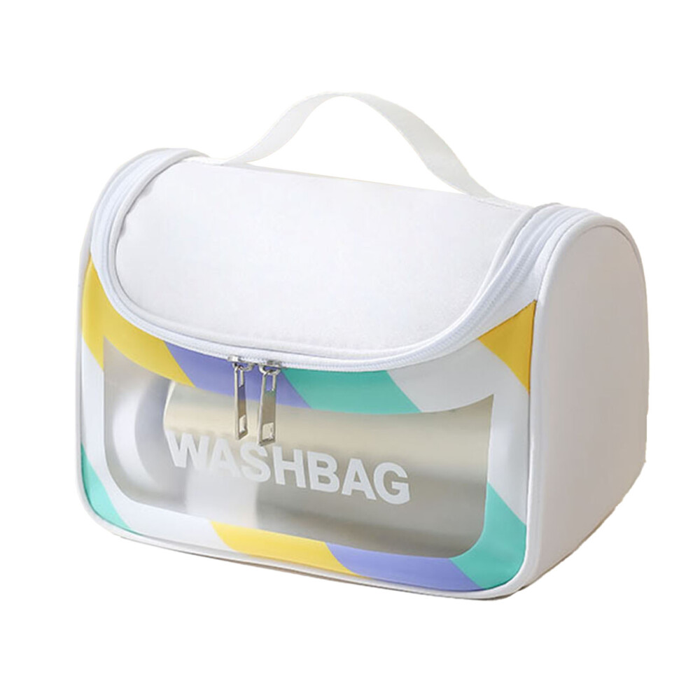 White Cosmetic Bag Travel Toiletry Case Waterproof Beach Bag Pu