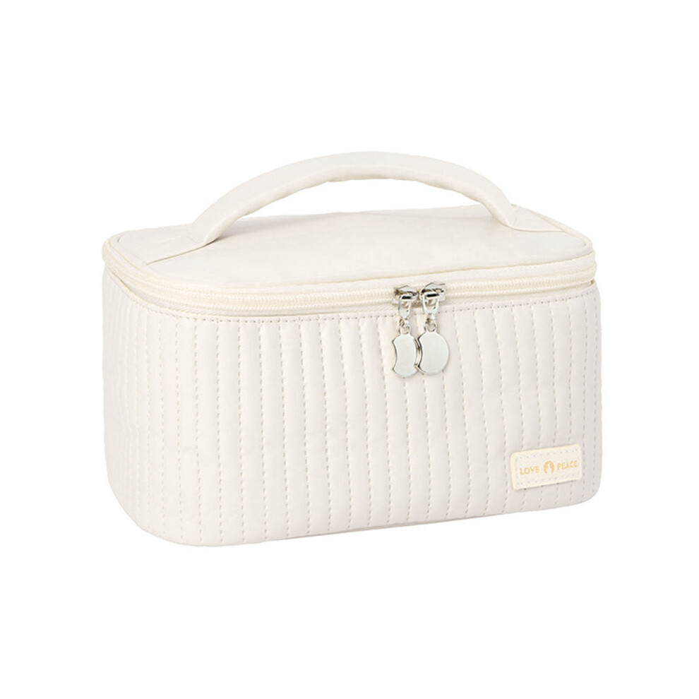 Toiletry Bag, Waterproof Travel Makeup Bag with Spacious Dual Compartment Design, Large Capacity Cosmetic Organizer, PU Leather Portable Makeup Storag