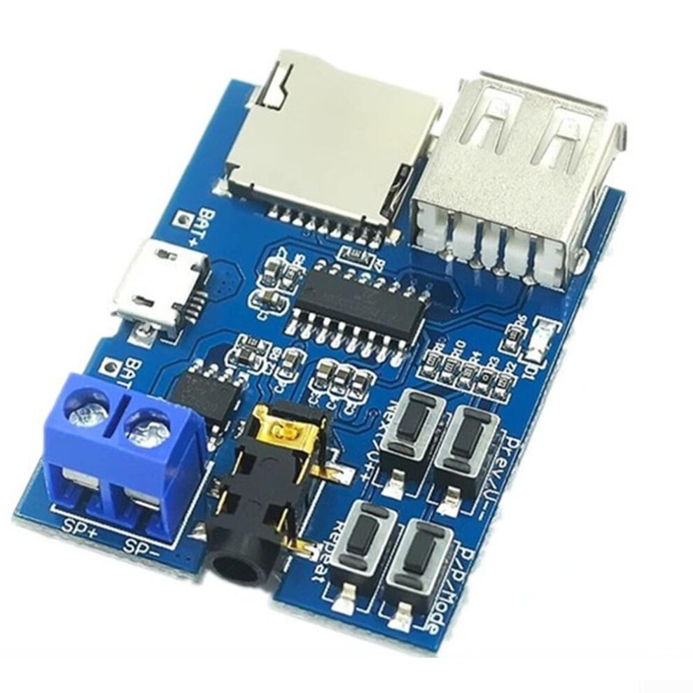 Audio Playback Module With Led Indicator, Compatible With U Disk And Tf Card Storage Red 9339159629765