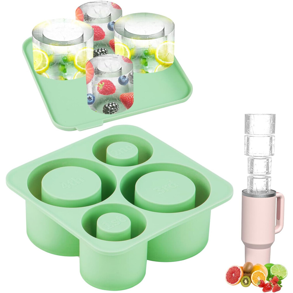 Zestaw 4 Silikonowych Foremek Na LóD Do KubkóW - Cylindry, Do Kawy, Herbaty, Whisky-image