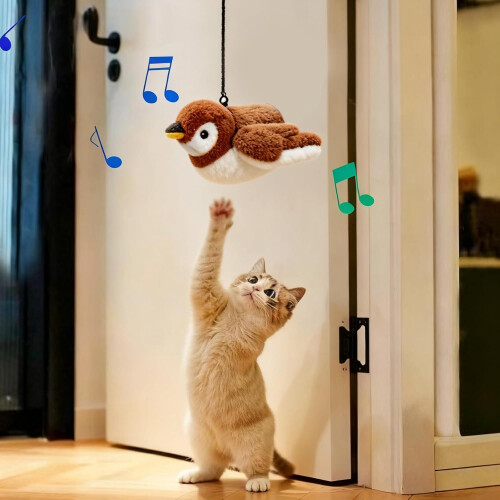Oiseau volant pour chats, oiseau à battement, jouet oiseau gazouillant