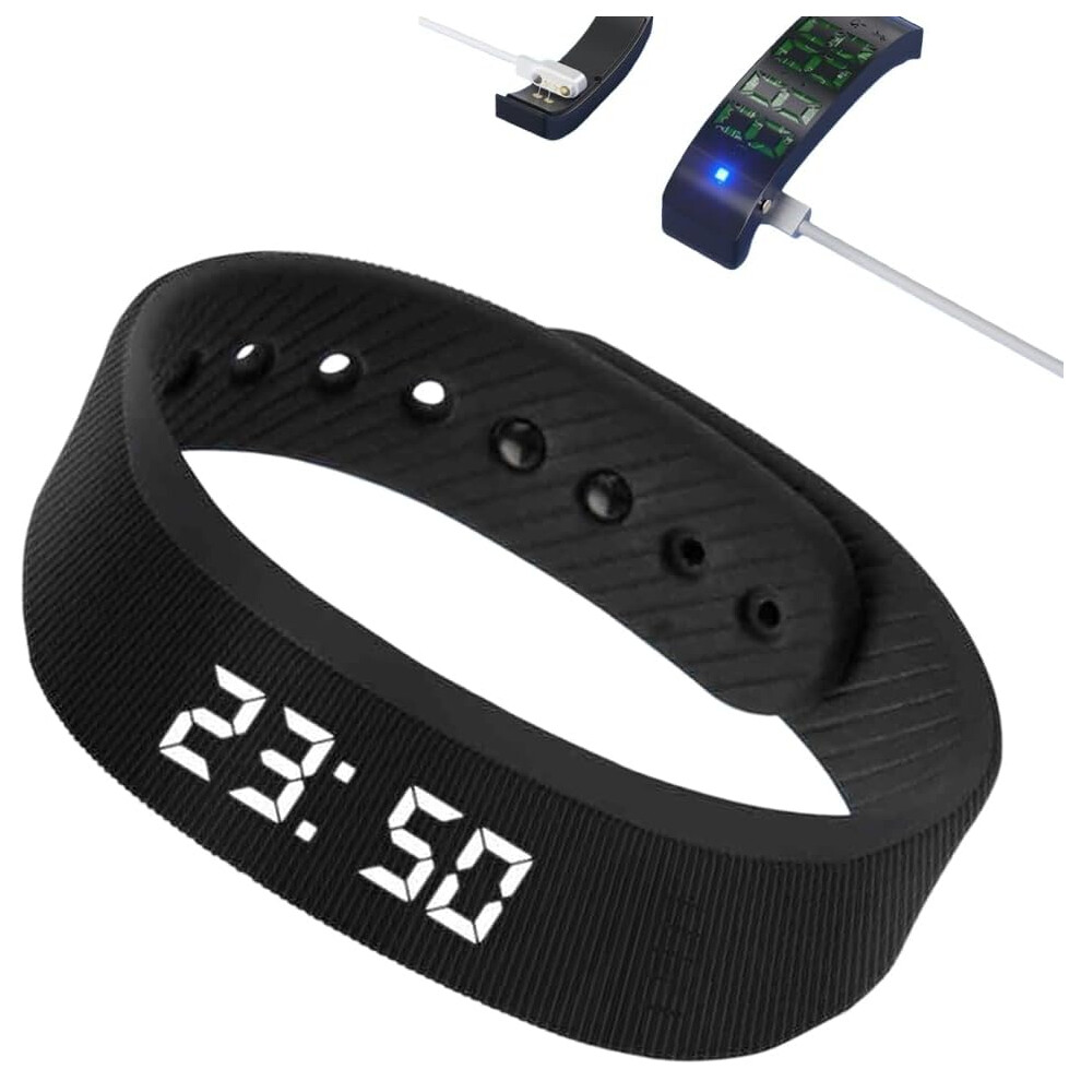 Vibrating Alarm Clock Watch Magnetic Charging - Waterproof Silent Wake Up Smart Wristband Oimg