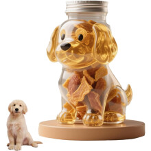 Tarro para golosinas de mascotas con forma de perro. Vidrio hermético, almacenamiento de comida para encimera de cocina.