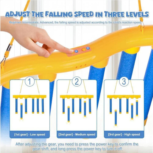 Reflex Game Falling Sticks Hand Eye Coordination Trainer - 3 Speed Catching Challenge Sticks Blue 1