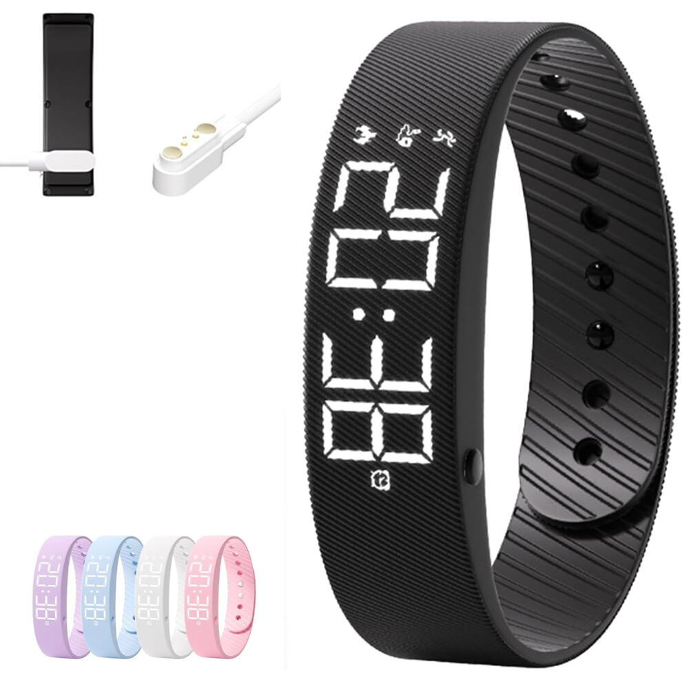 Upgraded Vibration Alarm Band Waterproof - Smart Wake Up Wristband With Step Counter & Timer Oimg
