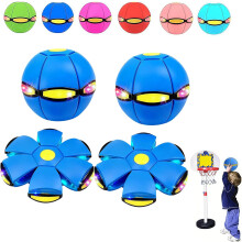 Bola Mágica Quicante - Disco Voador para Crianças, Dual Forma Comutável Livremente, com 6 Luzes, para Interior e Exterior (2 unidades B)