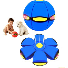 Magic Metaball Bouncing Ball - Children's Dual Form Flying Saucer with Lights for Interactive Play (Blue)