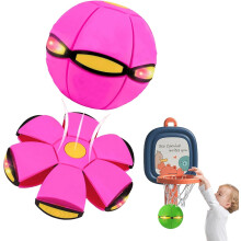 Magic Metaball Bouncing Ball - Interactive Pop-Up Transform Toy with Time Delay & 6 Lights (Pink)