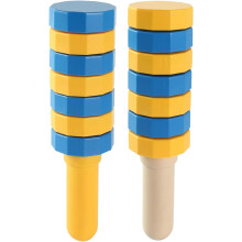 Giocattolo colonna di equilibrio in legno, oscillazione 360, coordinazione mano-occhio, gioco antistress, sfida per più giocatori (2 pezzi)