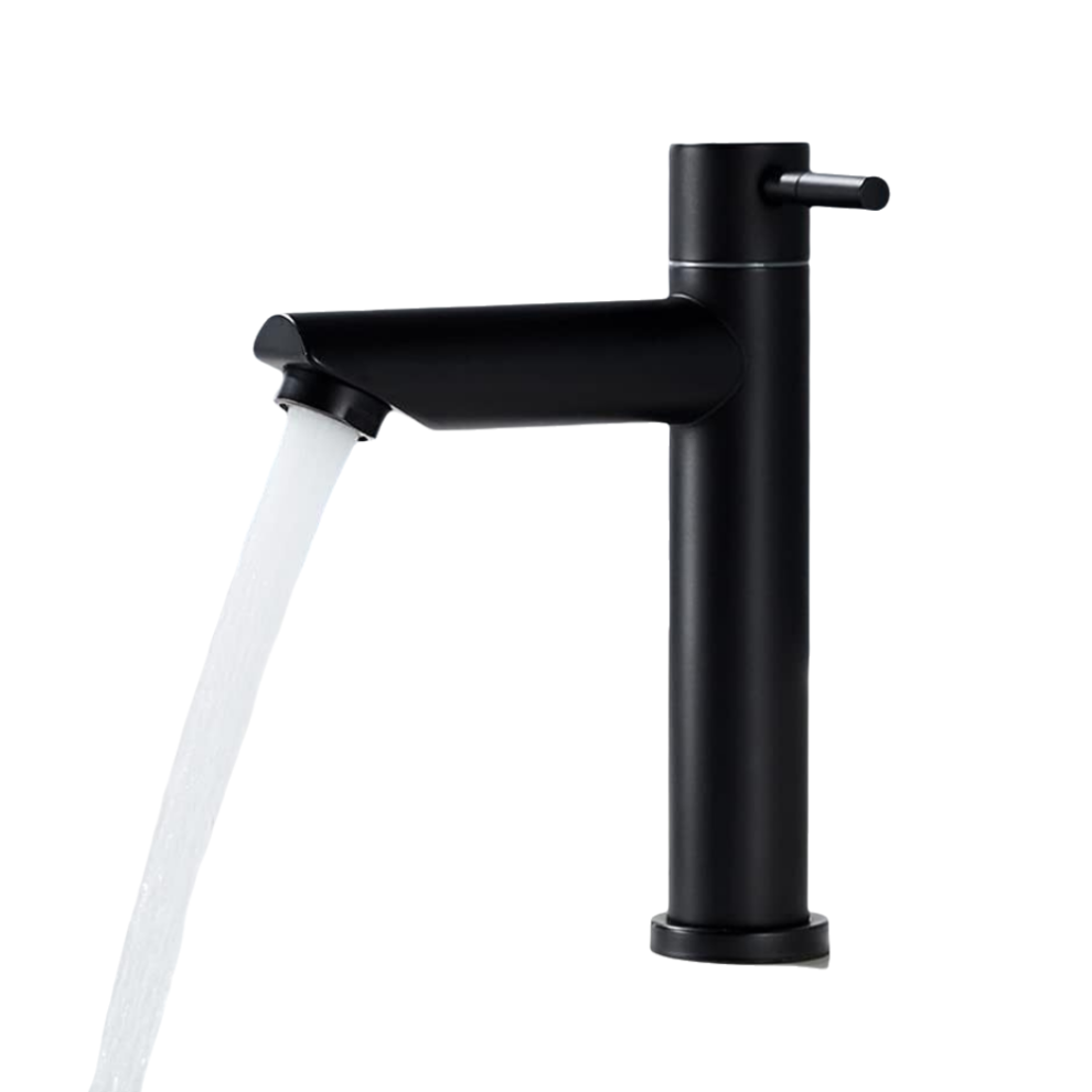 Contemporary Bathroom Faucet, Single Hole Matte Black Stainless Steel With Aerator, Features A High-Quality Ceramic Cartridge, Easy To Install For Any 9466005078092