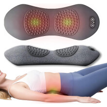 3 in 1 Back Massager 2026 Upgraded Electric Lumbar Support Pillow - Heated Vibration Traction Pain Relief Deep Tissue Gray