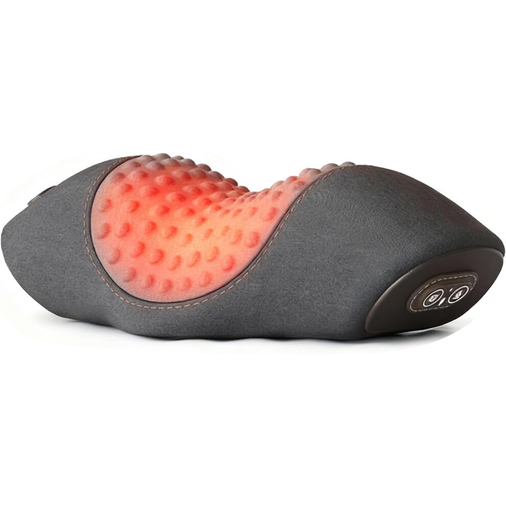 Oimg Neck Massager Pillow With Heat Vibration Pain Relief - 2 In 1 3D Ergonomic Cervical Hump Corrector Massage Gift