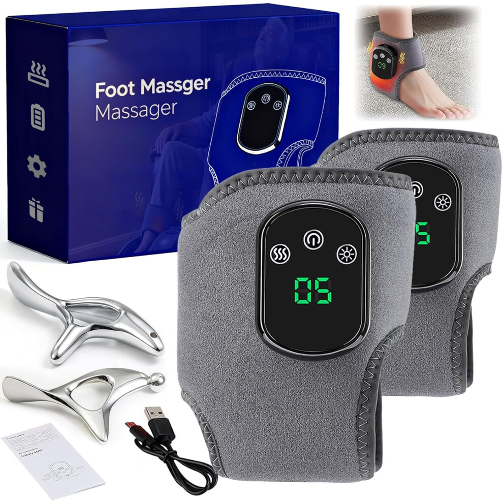 Oimg Foot Massager 3 Vibration Modes & 5 Heat Levels 2026 - Circulation Pain Relief Neuropathy Plantar Fasciitis 2Pcs