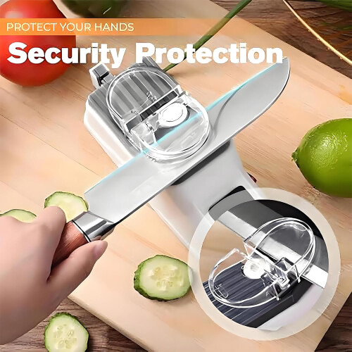 Electric Knife Sharpener - with 10 Sharpening Discs & Protective Cover, 3s Fast Sharpening (Corded) 2