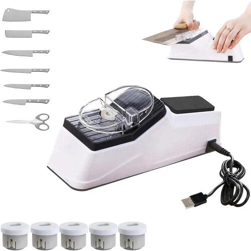 Besynersharp Pro USB Electric Knife Sharpener - Replacement Grinding Tools Double Sided Stable Base Quick Sharpening