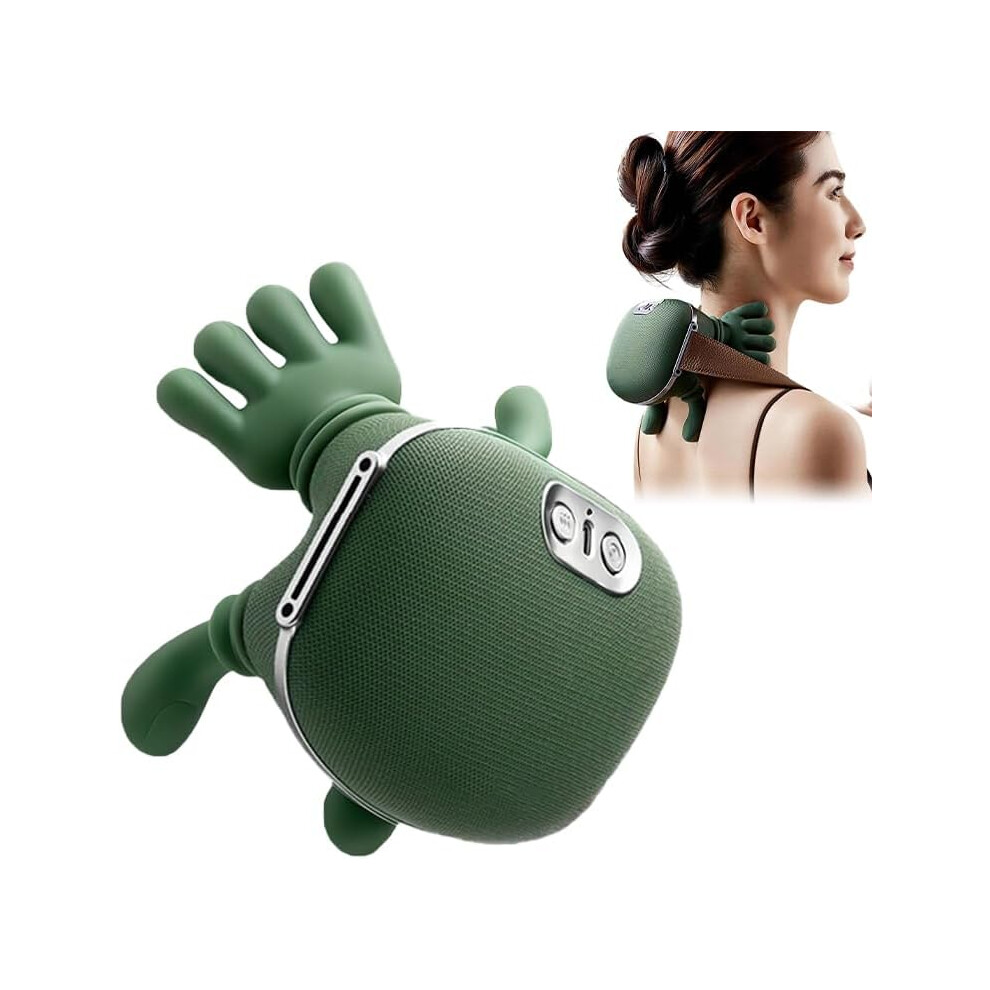 Oimg Green Simulation Hand Neck Massager Portable Electric Shiatsu Shoulder - With Heat 4D Wireless Deep Tissue Relief Christmas Gift