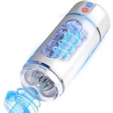 Masturbateur Automatique pour Homme Mains Libres avec 10 Modes Vibration Aspiration - Sous-vêtement Serré à Poche, Silicone PW10144 (Blanc)