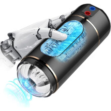 Masturbateur Automatique pour Homme Mains Libres avec 10 Modes Vibration Aspiration - Sous-vêtement Serré à Poche, Silicone PWO02 (Noir)