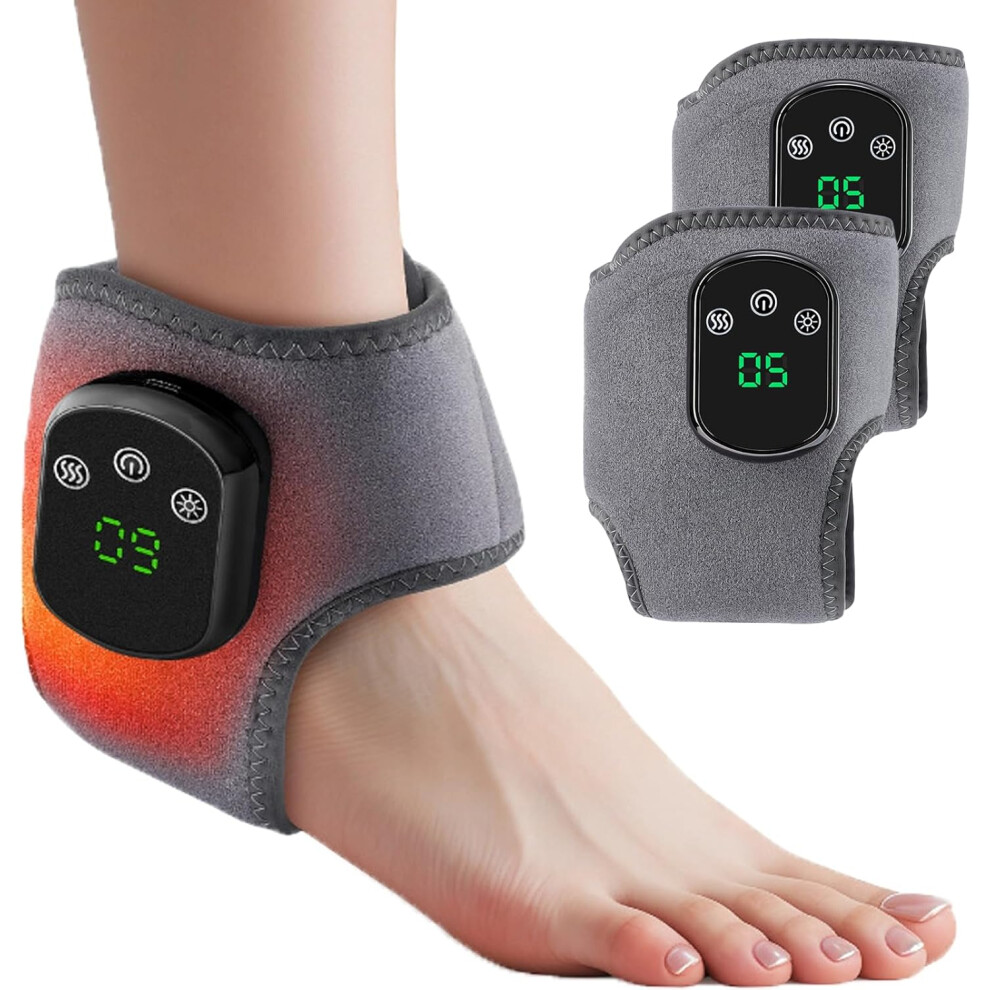 Oimg Triple Method Massager 3 In 1 For Neuropathy 3 Speed 5 Temp - Wireless Heated Foot Ankle Wrap Portable Home Office Travel