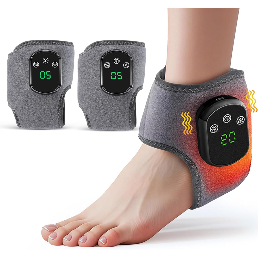 Oimg Foot Massager Triple Therapy For Neuropathy Pain Relief - Heated Wrap With Vibration & Heat Settings 2Pcs