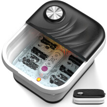 Zusammenklappbarer Fuß Spa Bademassager mit Heizung - Pediküre Fußbad mit Blasen, Temperaturkontrolle, Geschenk für Männer & Frauen