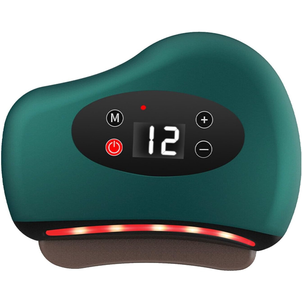 Oimg Green Thermaedge Foot Scraper Heated Gua Sha For Plantar Fasciitis - 4 In 1 Vibration Device Muscle Care With Body Lotion
