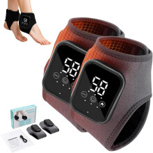 2026 New Foot Massager 3 Speed Vibration 5 Heat Levels - Circulation Pain Relief Breathable Fabric Home Office Travel Gray