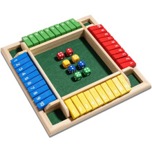 Gioco di dadi Shut The Box, per 2-4 giocatori, in legno familiare, gioco matematico da tavolo per adulti, classico da tavolo