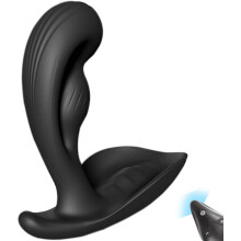 Fernbedienung Silikon Massagegerät Set wasserdicht - 12 Modi wiederaufladbar für Männer Entspannung & Massage (Schwarz, Large)