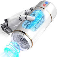 Masturbateur Automatique pour Homme Mains Libres avec 10 Modes Vibration Aspiration - Sous-vêtement Serré à Poche, Silicone PWO02 (Blanc)