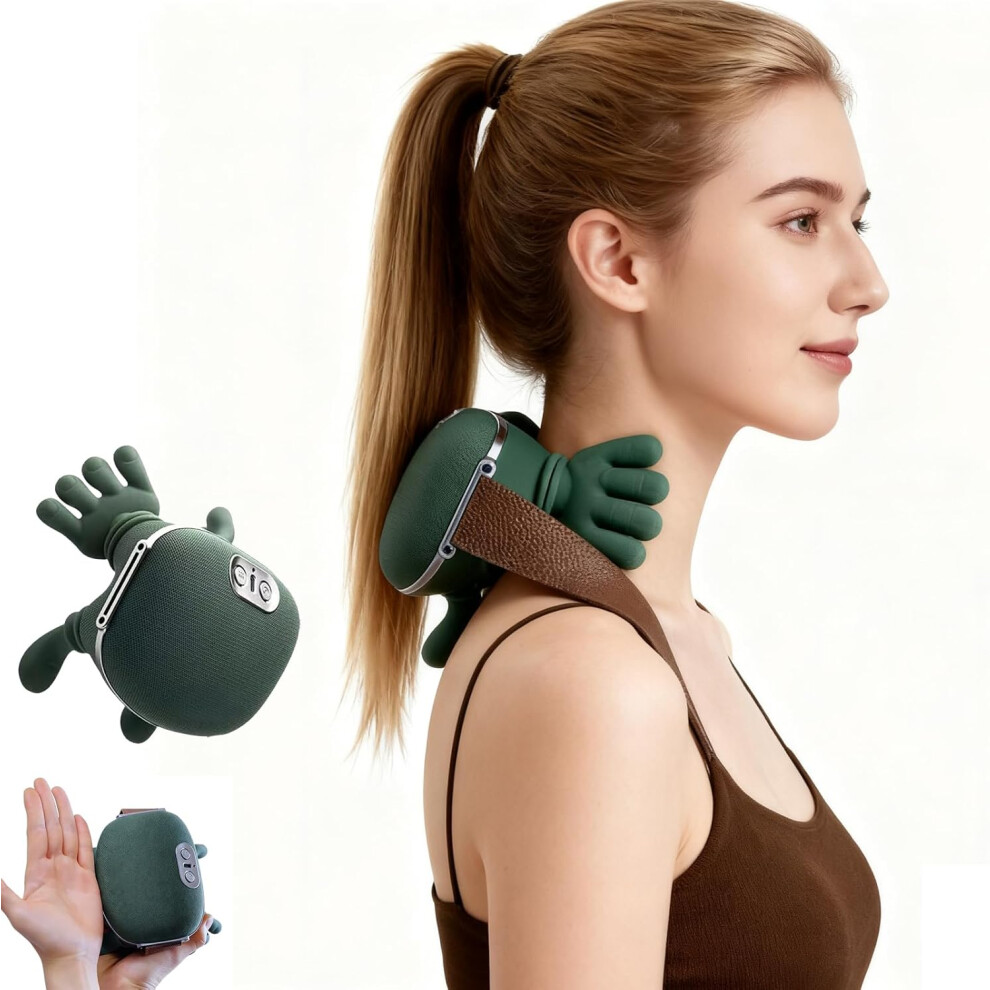 Oimg 4D Bionic Heated Neck & Shoulder Massager Wireless Shiatsu - Hands Massage For Neck Back Cervical Pain Relief Deep Tissue