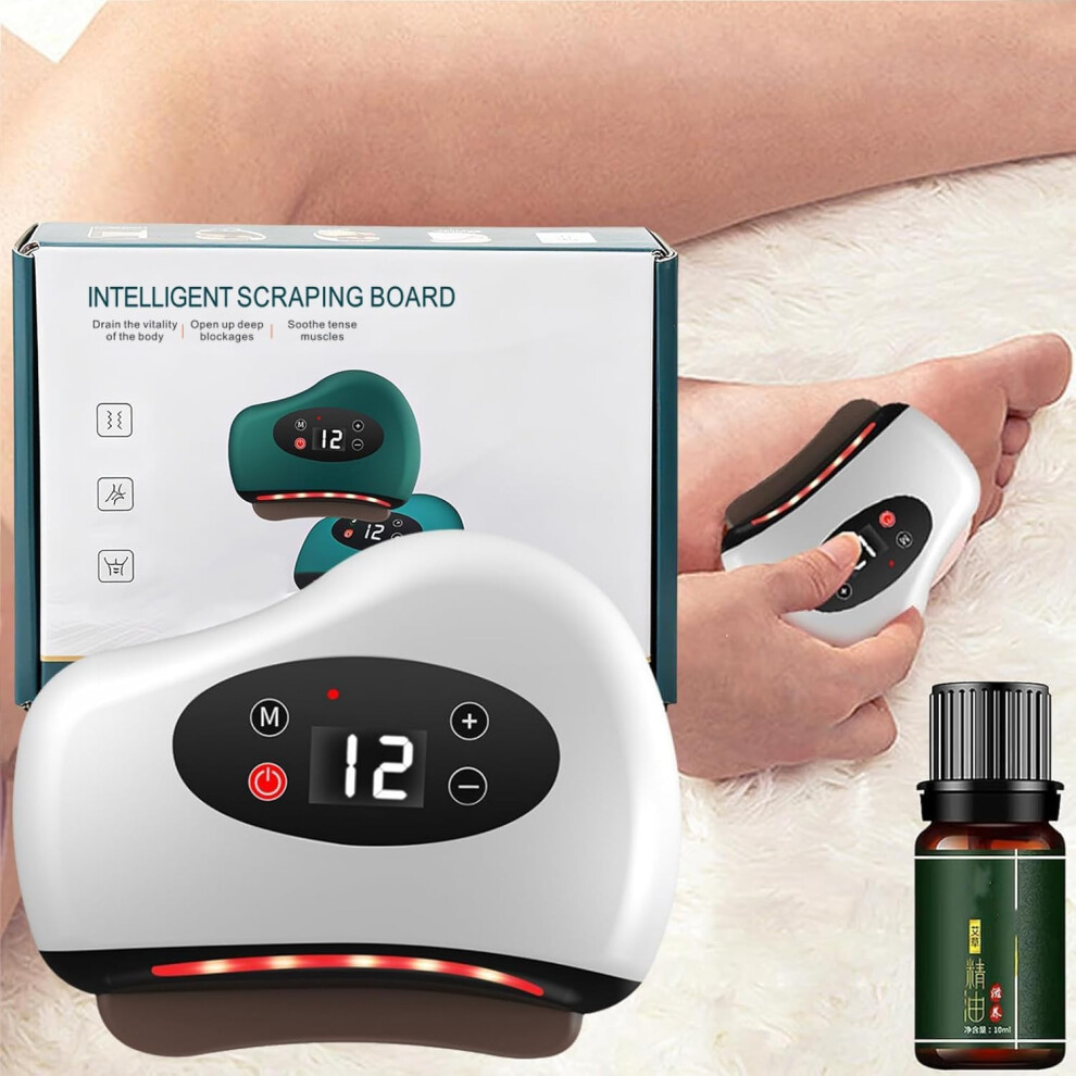 Oimg White 2025 Upgraded Thermaedge Foot Scraper Thermal Edge Pro - Heated Gua Sha Plantar Tool Heating Vibration Muscle Care