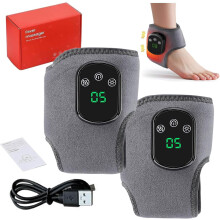Rejuvacare Fuß Knöchel Massager mit Wärme 3-in-1 Knetmassage - 3 Geschwindigkeiten 5 Temperaturen, kabellos tragbar (2 Stück)
