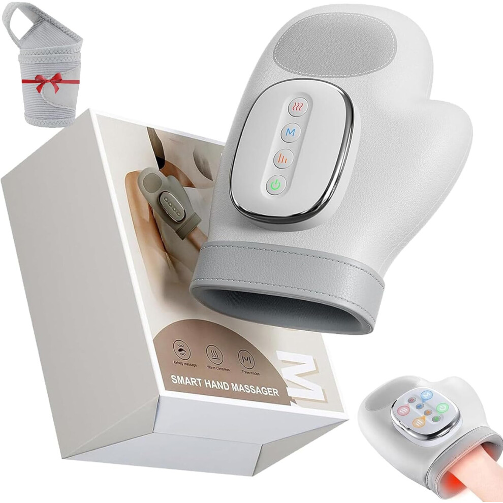 Oimg Relivio 3 In 1 Hand Massager With Heat And Compression - Smart Pressing 13 Airbags 3 Modes 5 Gears Electric Shiatsu
