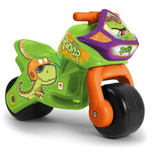 Moto porteur enfant - INJUSA - 18 mois à 3 ans - Dino - Roues larges - Transport facile - 66x22x44.5 cm - 2.5 kg - Vert