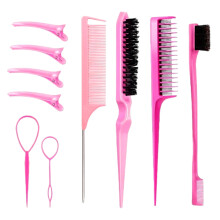 Haarstylingkamset Rattenstaartkammen Randborstel-Roze